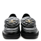 Chanel Lambskin Quilted CC Turnlock Loafers 39.5 Black