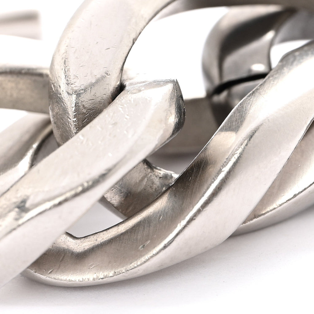 Chanel Metal Chain Link CC Bracelet Silver Ruthenium
