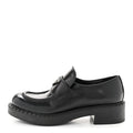 Prada Spazzolato Metal Triangle Logo 50mm Loafers 36.5 Black