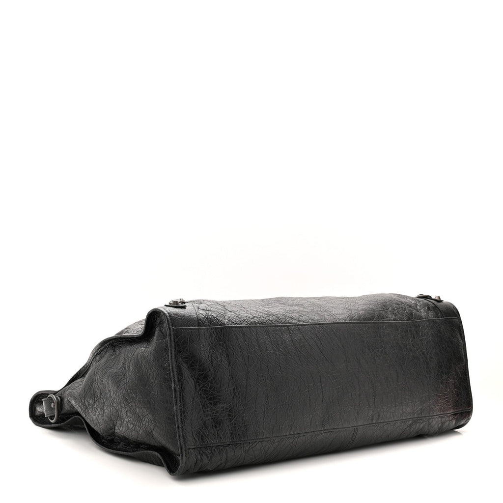 Balenciaga Arena Lambskin Brass Hardware Le City Travel Bag Black