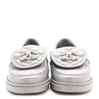 Chanel Lambskin Quilted CC Turnlock Loafers 36.5 Grey
