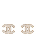 Chanel Enamel CC Earrings Gold White