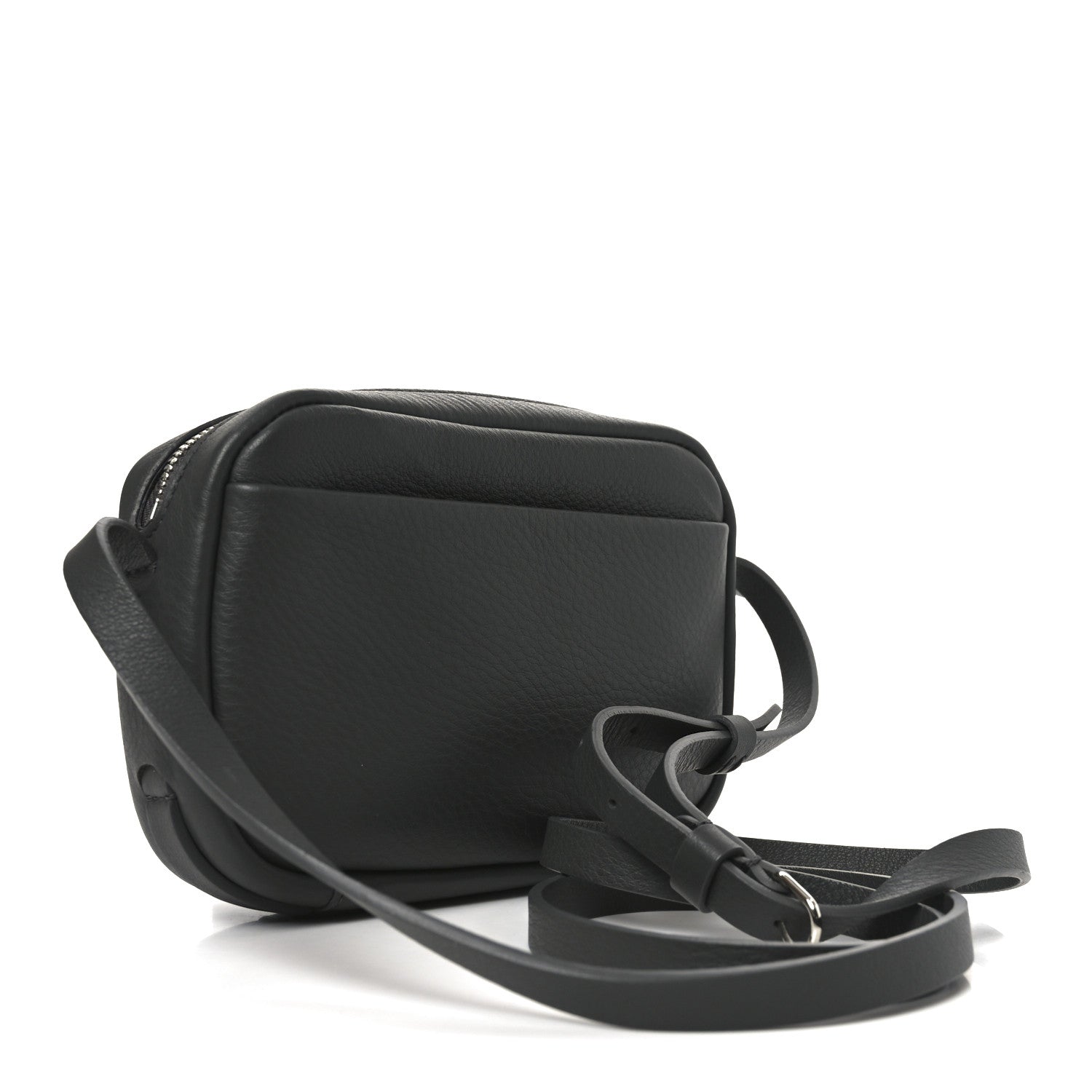 Balenciaga Calfskin Logo XS Everyday Camera Bag Gris Fossile