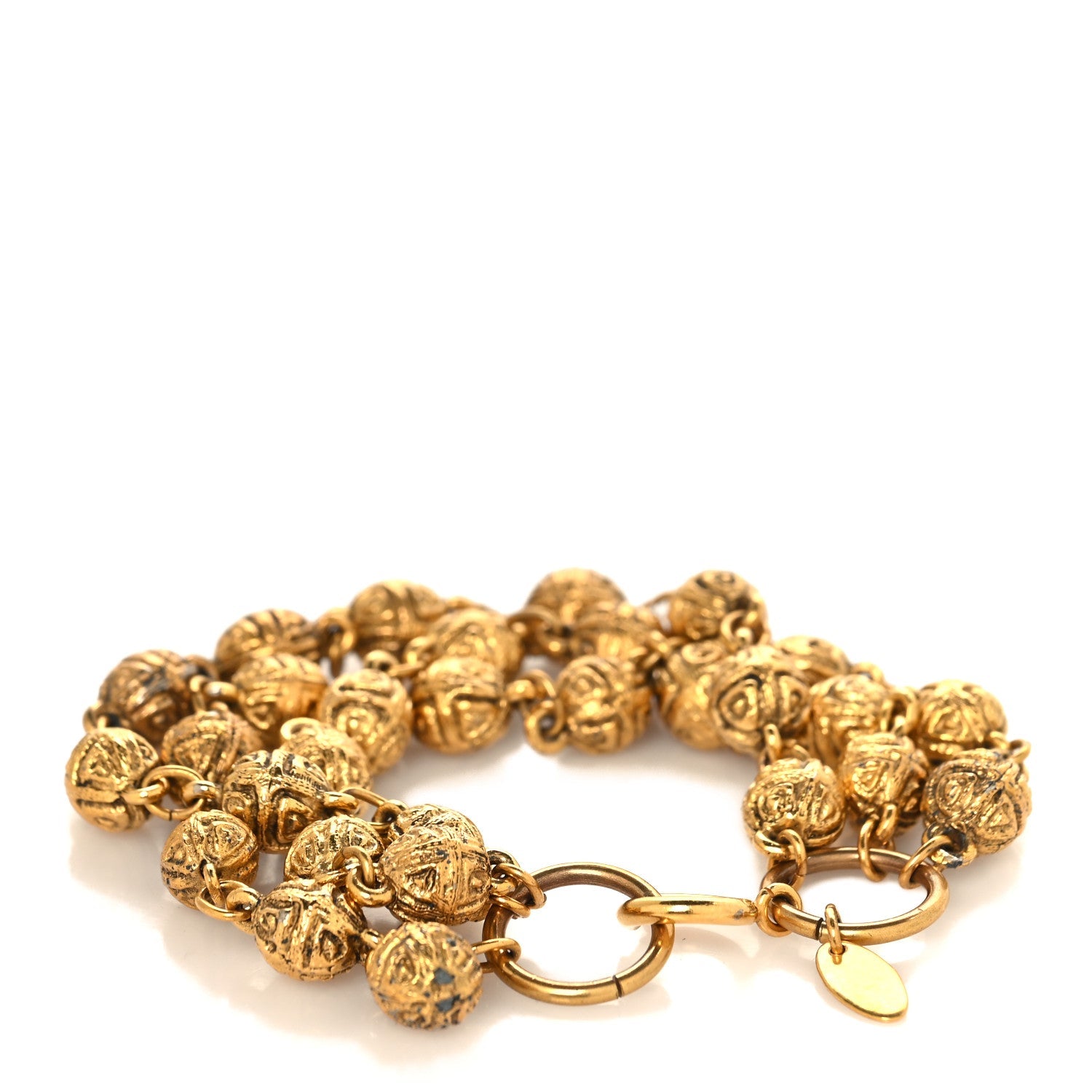 Chanel Metal Beaded Multistrand Bracelet Gold
