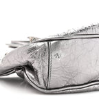 Balenciaga Metallic Agneau Arena Le Cagole Chain Shoulder Bag XS Silver