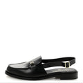 Chanel Calfskin Crystal Slingback Loafers 39 Black
