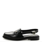 Chanel Calfskin Crystal Slingback Loafers 39 Black