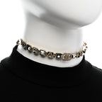 Chanel Baguette Crystal Logo CC Choker Necklace Gold
