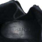 Chanel Calfskin Quilted Lace Up Combat Boots 39 Black