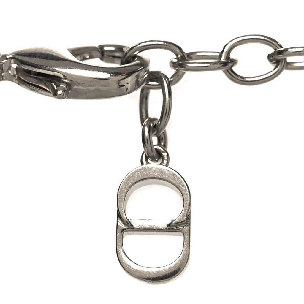 Christian Dior Metal Cannage Chain Link Necklace Gold Silver