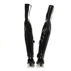 Miu Miu Nappa Stretch Knee High Heel Boot 36.5 Black