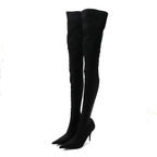 Balenciaga Spandex Pointed Toe Knife Thigh High Boots 40 Black
