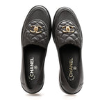 Chanel Lambskin Quilted CC Turnlock Loafers 38.5 Dark Brown