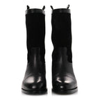 Chanel Suede Calfskin CC Short Boots 37 Black
