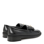 Chanel Crumpled Lambskin Quilted CC Turnlock Loafers 38.5 Black