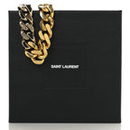 Saint Laurent Metal Curb Chain Necklace Gold Silver