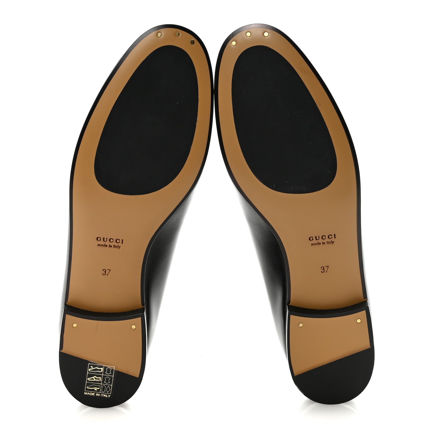 Gucci Betis Glamour Calfskin Womens Jordaan Loafers 37 Black