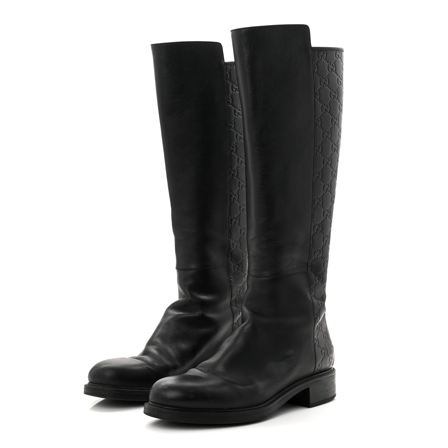 Gucci Microguccissima Knee High Riding Boots 40.5 Black