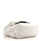 Balenciaga Arena Calfskin Nylon Medium Monaco Chain Shoulder Bag Optic White