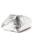 Balenciaga Metallized Arena Calfskin Medium Monaco Chain Shoulder Bag Silver