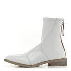 Fendi Glossy Neoprene FFrame Low Ankle Boots 37.5 White
