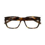 Saint Laurent Eyeglasses Rectangle Full Rim, Havana Frame and Clear Demo Lenses Lens SL598OPT003