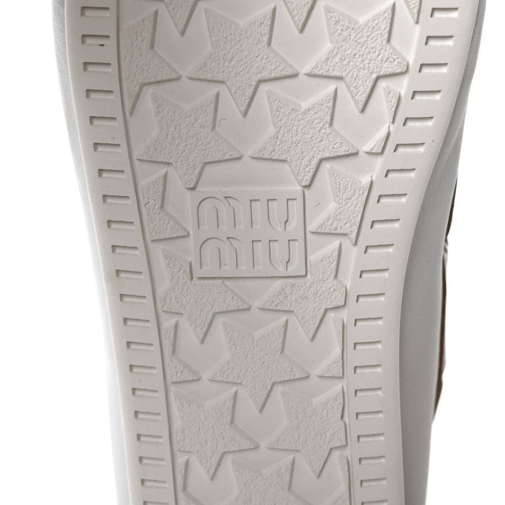 Miu Miu Vitello Deco Boat Loafers 39.5 White