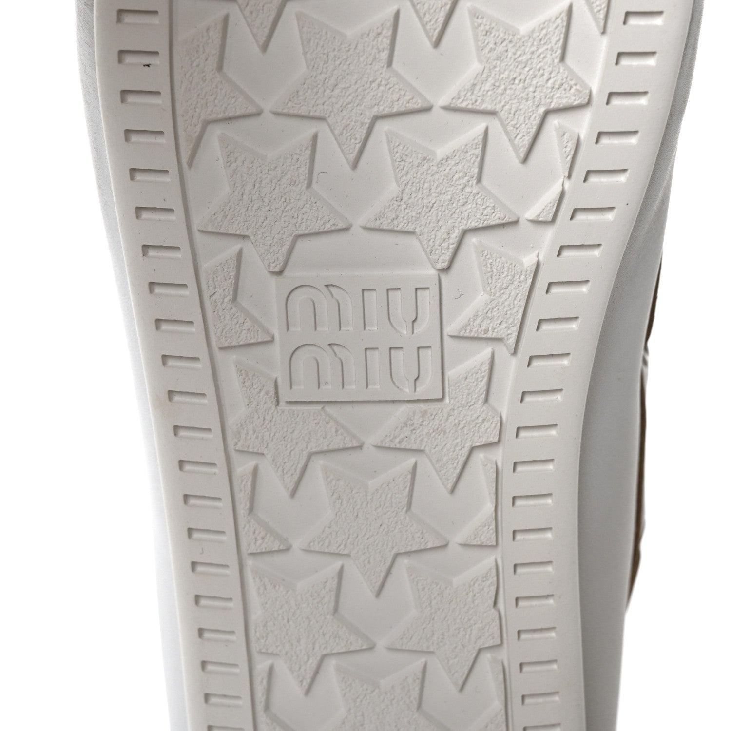 Miu Miu Vitello Deco Boat Loafers 39.5 White