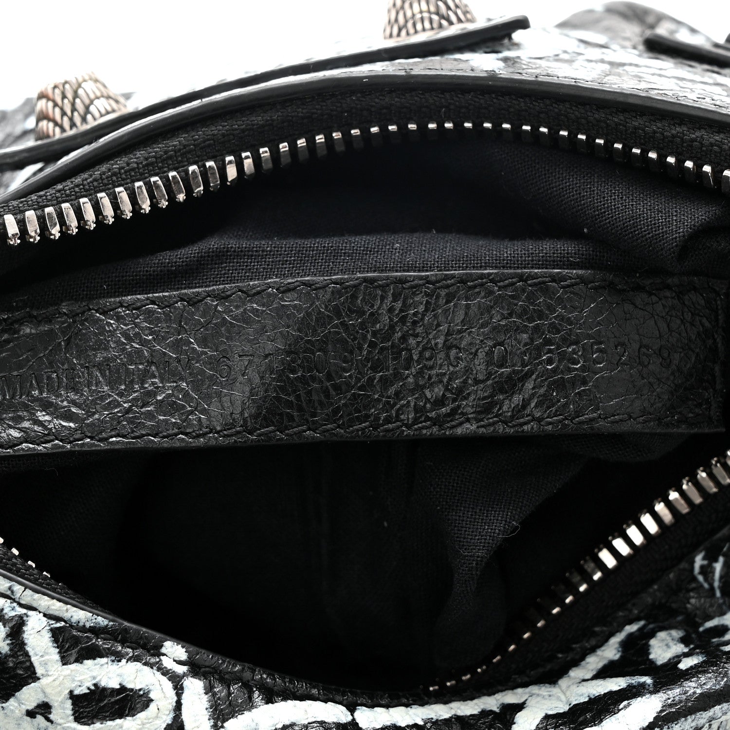 Balenciaga Agneau Arena Graffiti Le Cagole Shoulder Bag XS Black