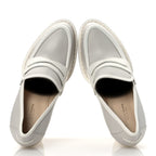Bottega Veneta Calfskin Loafer Pumps 39.5 Mist Bianco