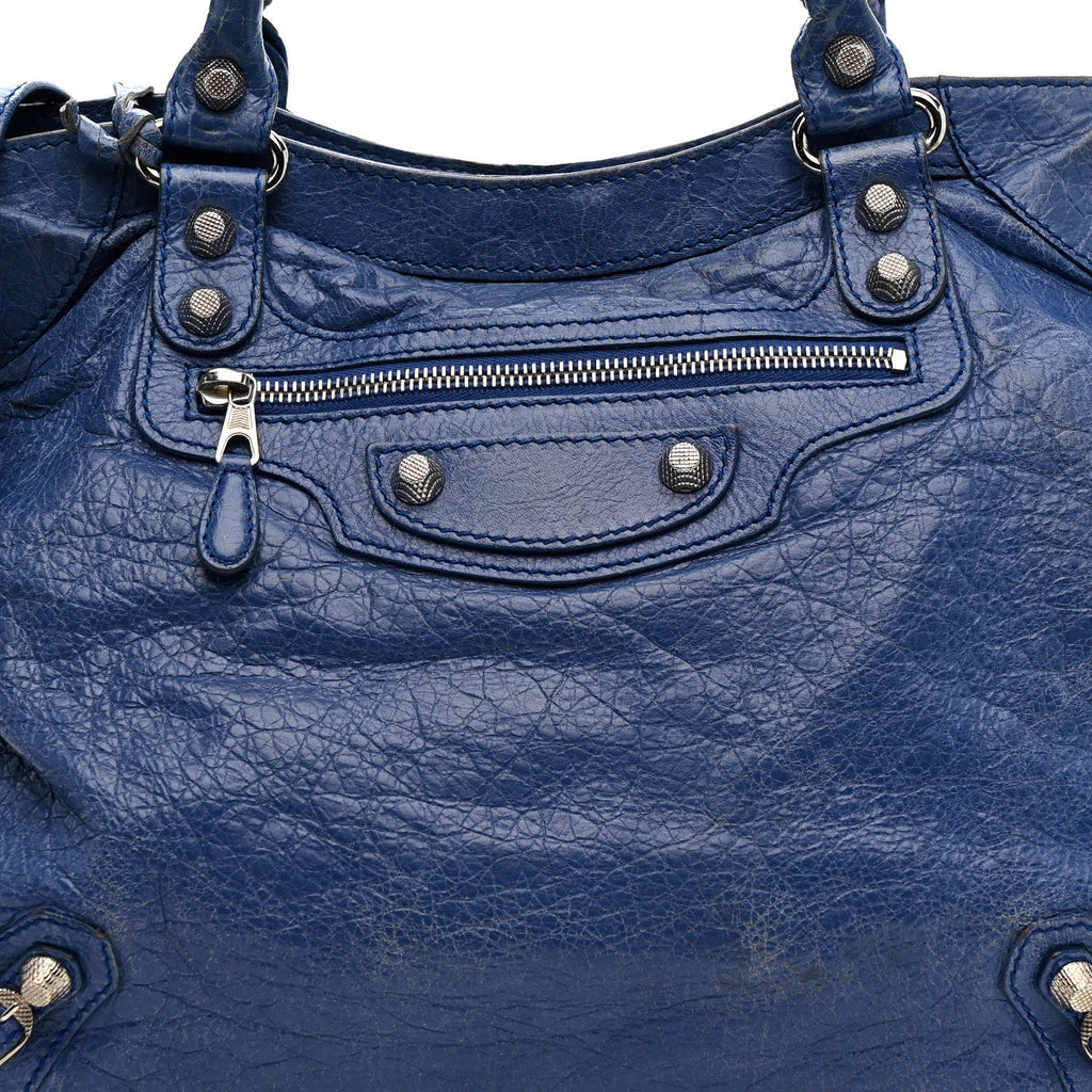 Balenciaga Agneau Giant 12 Silver Hardware Velo Bleu Glacier