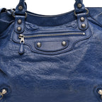 Balenciaga Agneau Giant 12 Silver Hardware Velo Bleu Glacier