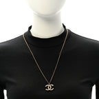Chanel Pearl CC Pendant Necklace Light Gold