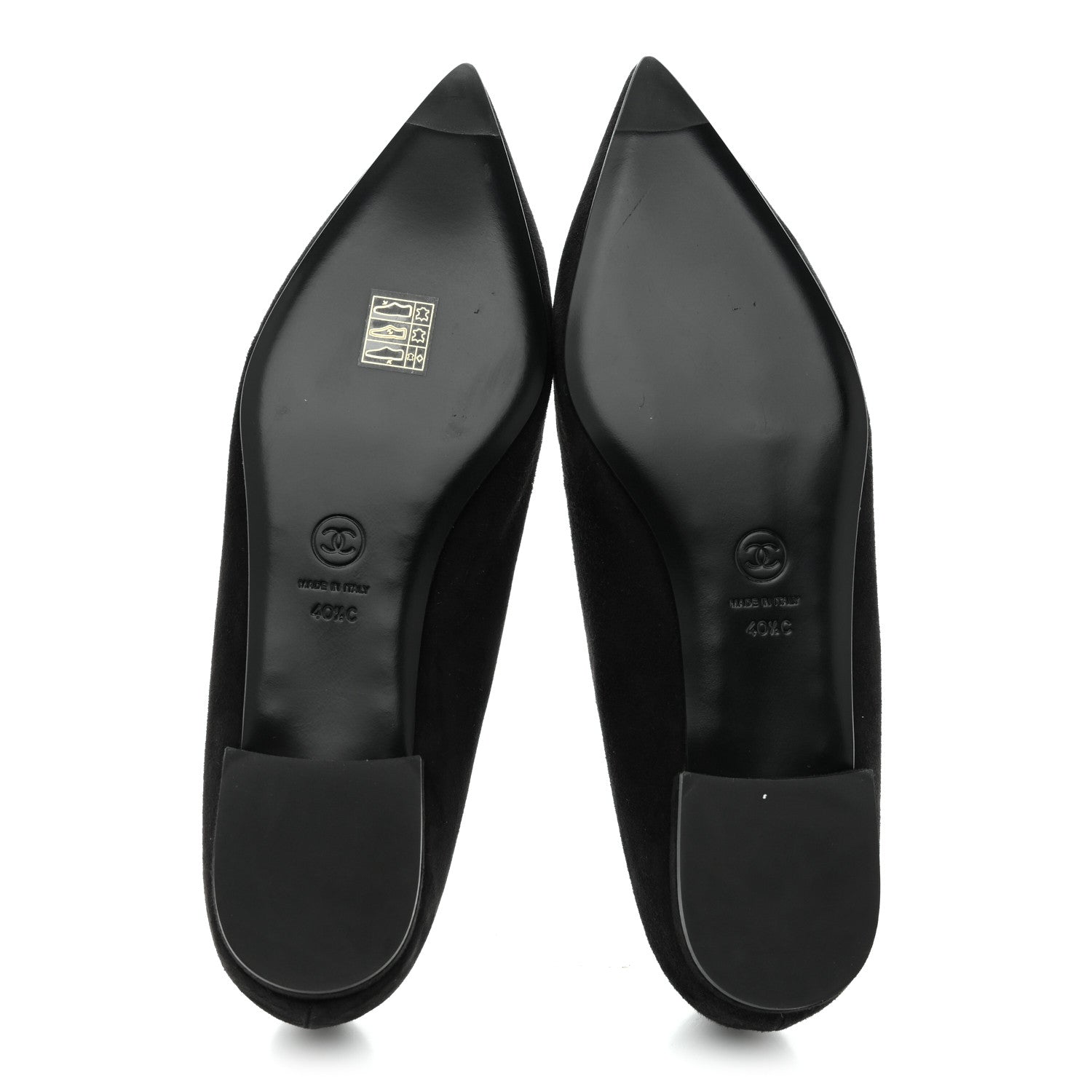 Chanel Suede Heart CC Loafers 40.5 Black