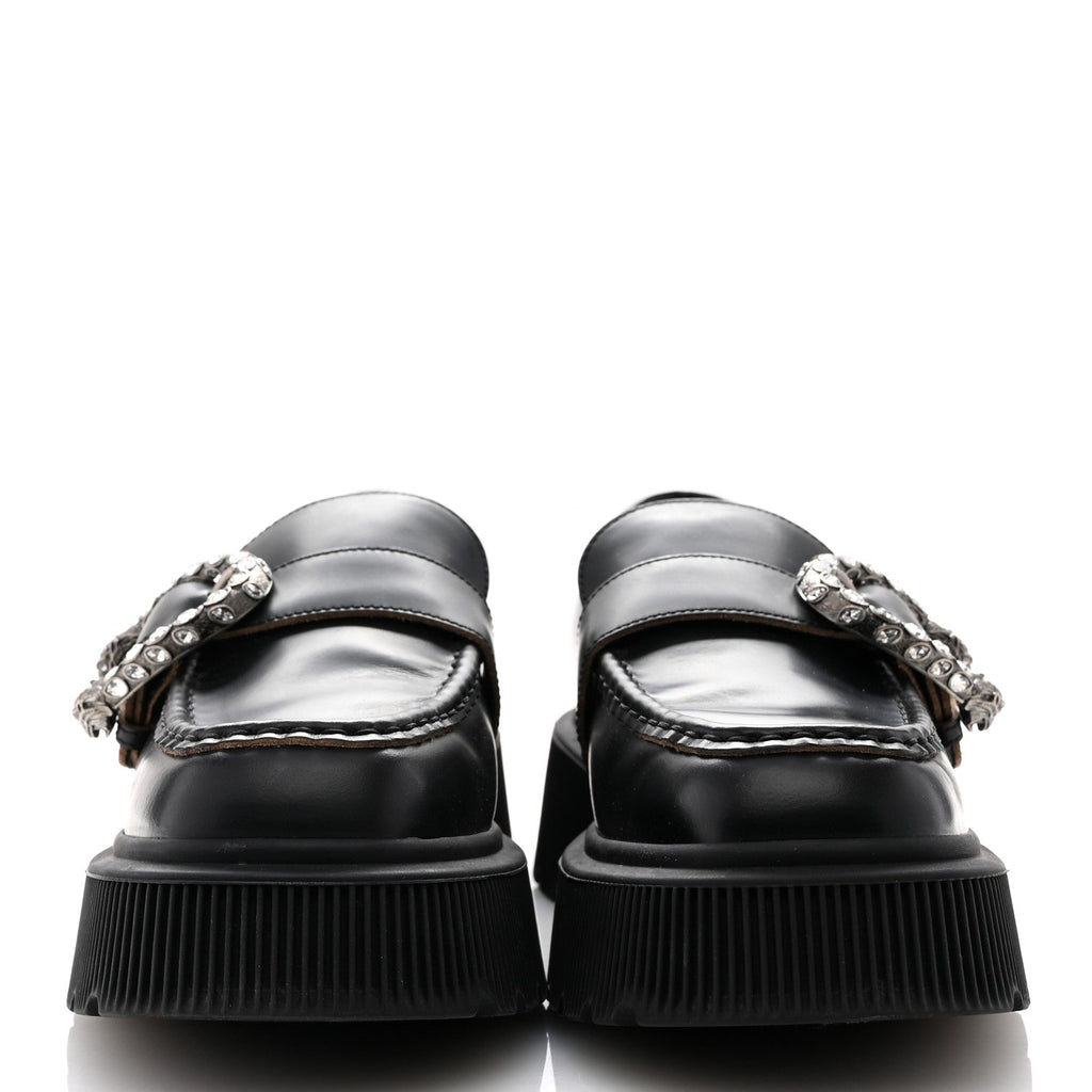 Gucci Cordovan Lux Dionysus Hunder Loafers 39.5 Black