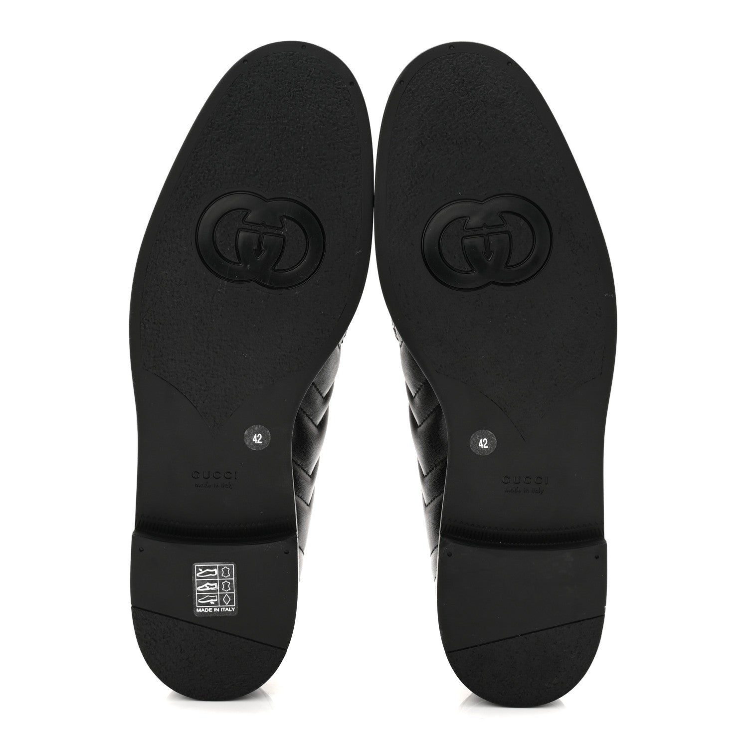 Gucci Nappa Matelasse Double G Marmont Loafers 42 Black