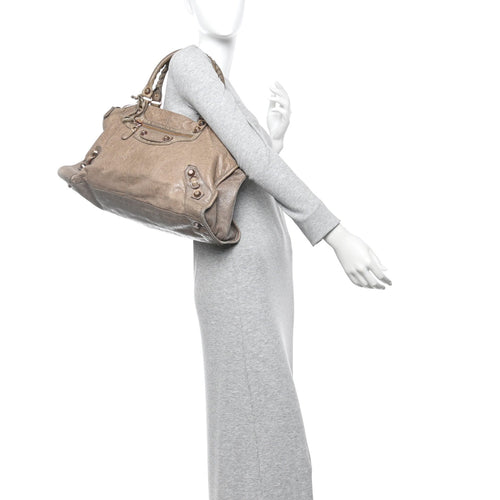 Balenciaga Agneau Giant 12 Rose Gold Hardware Work Gris Poivre