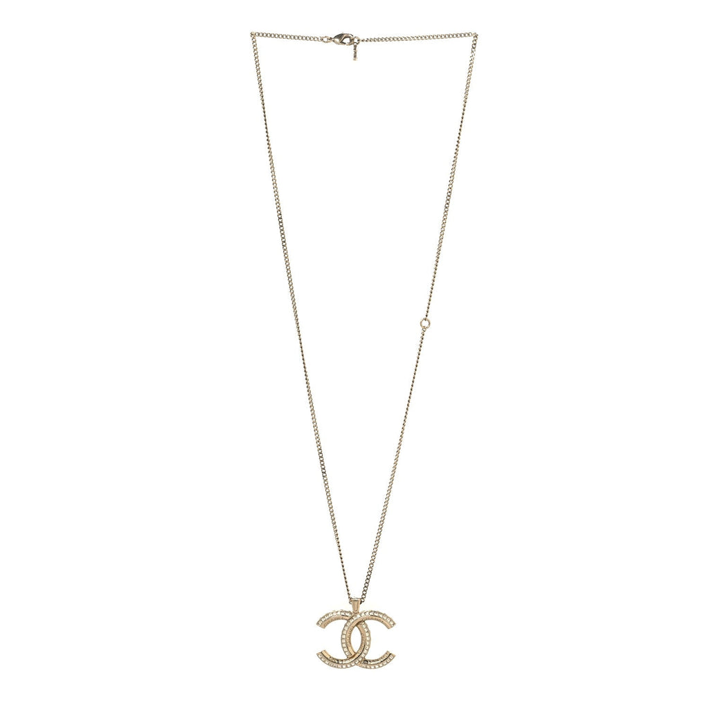 Chanel Metal Quilted CC Necklace Gold