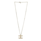 Chanel Metal Quilted CC Necklace Gold