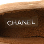 Chanel Suede Calfskin CC Loafers 41 Dark Beige