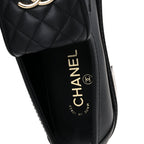 Chanel Lambskin Quilted CC Turnlock Loafers 39 Black