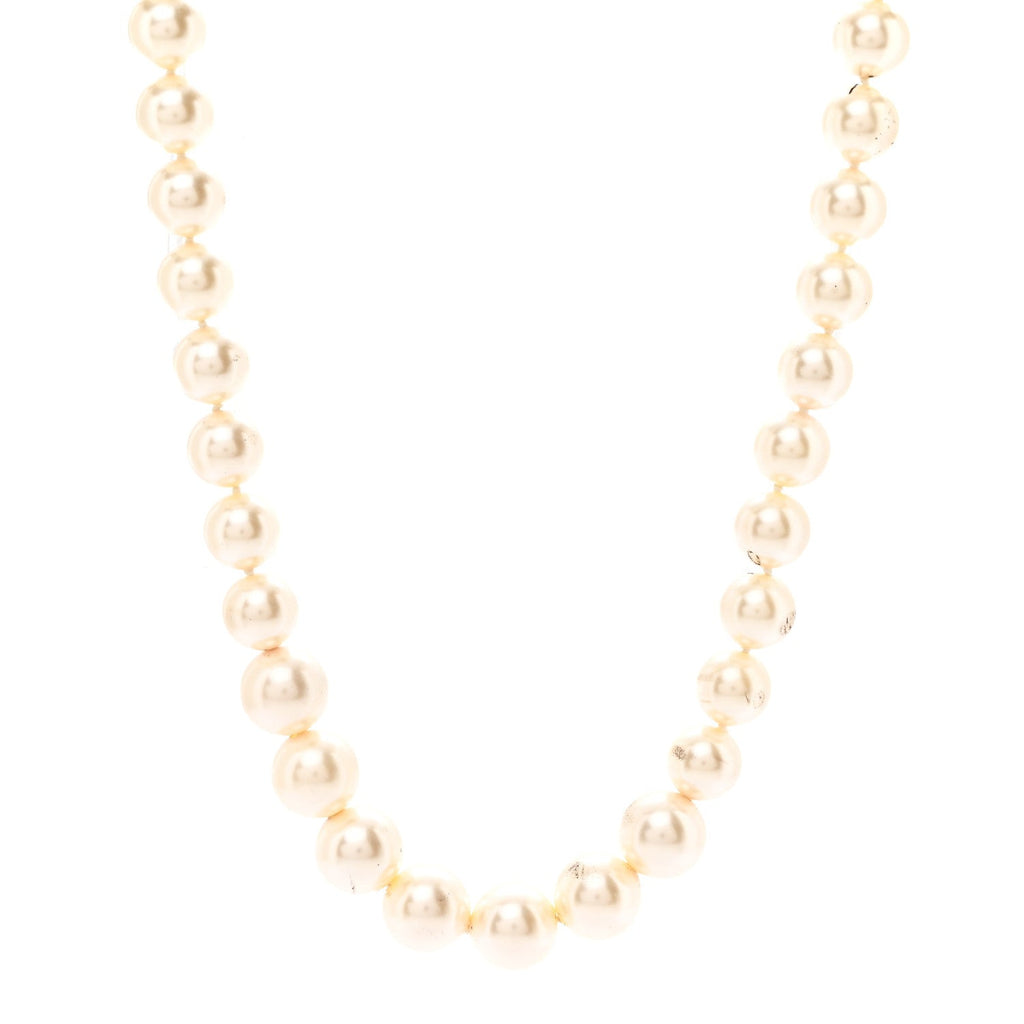 Chanel Graduated Pearl CC Long Necklace Gold