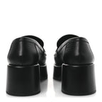 Chanel Calfskin CC Platform Loafers 38 Black