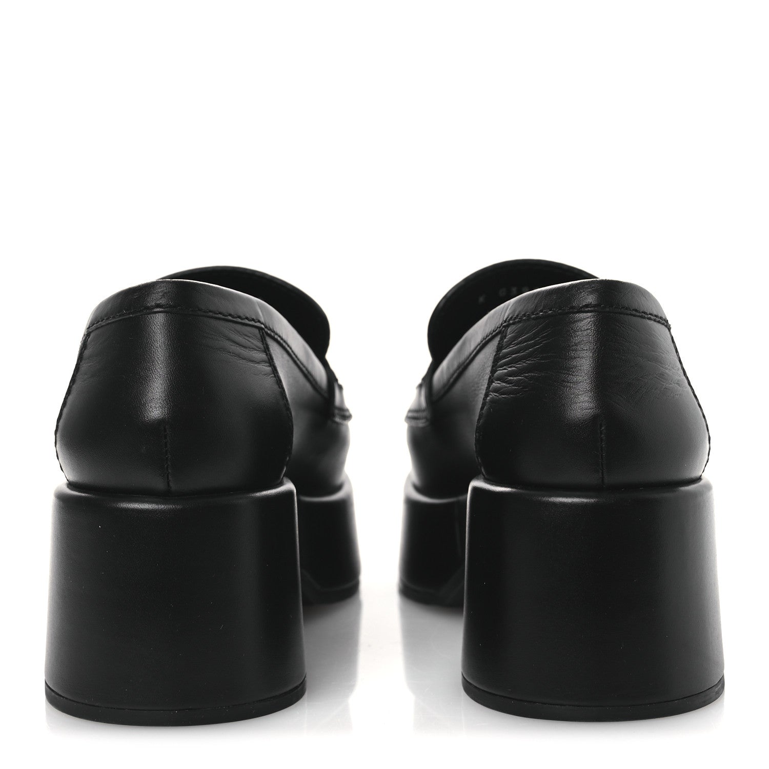 Chanel Calfskin CC Platform Loafers 38 Black
