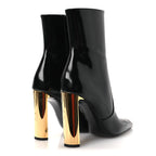 Saint Laurent Vitello Marilyn Auteuil 105 Ankle Zip Boots 37.5 Black