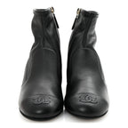 Chanel Stretch Lambskin Cap Toe CC Short Boots 35 Black