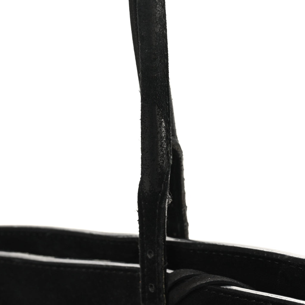 Balenciaga Daim Suede Plate Hardware Papier A6 Zip Around Tote Black