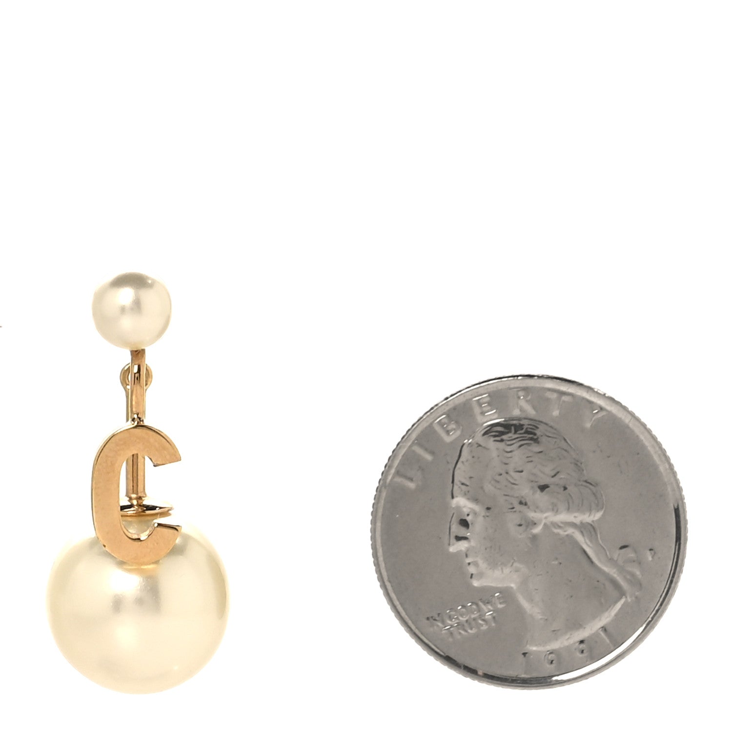 Christian Dior Pearl My ABCDior C Tribale Earring Gold