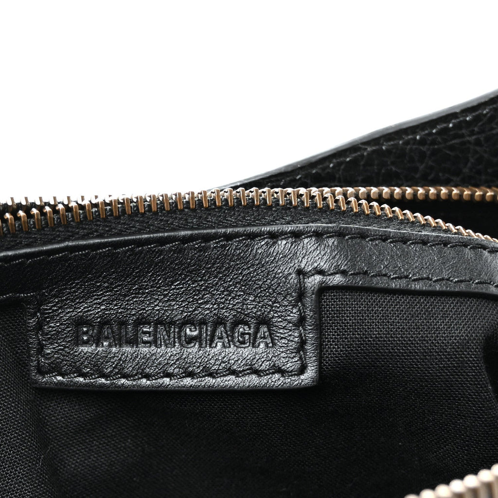 Balenciaga Agneau Arena Classic Hardware Le City First Bag Black