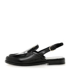Chanel Shiny Calfskin Slingback Loafers 39.5  Black